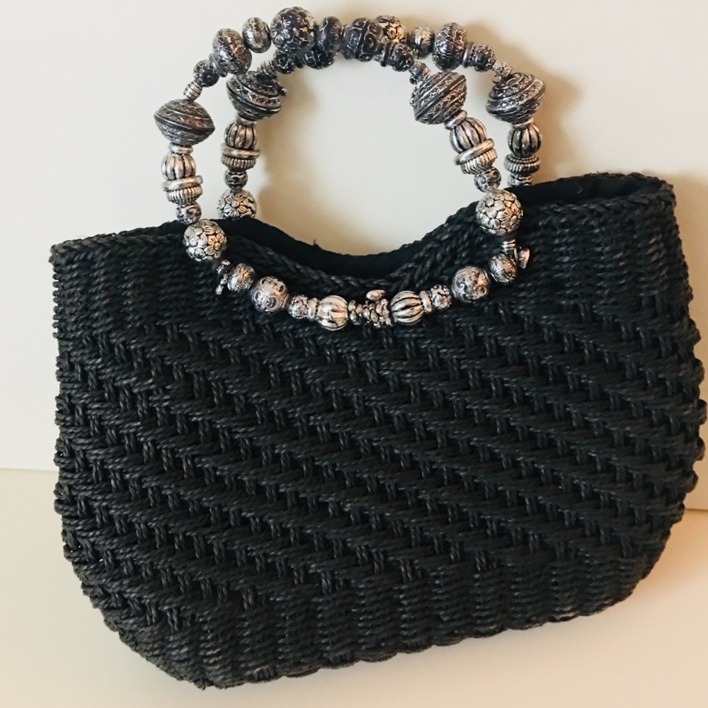 Capellini Straworld Handbag with beaded handle